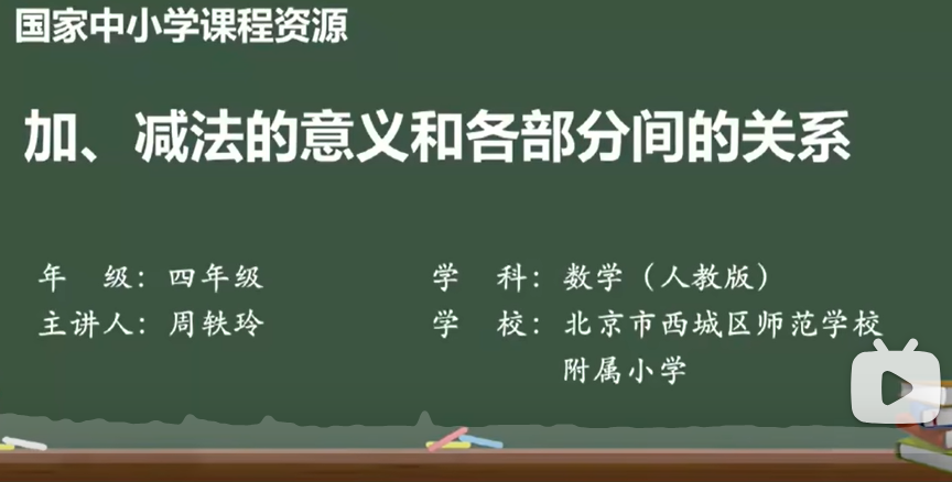 人教新版 小学数学四年级下册 教学视频